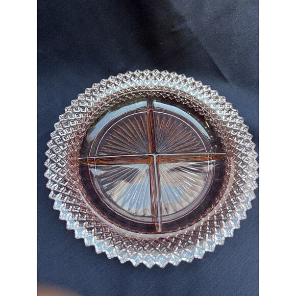 Vintage Anchor Hocking Miss America Pink Depression Glass 4-Section Relish Dish - Picture 2 of 6